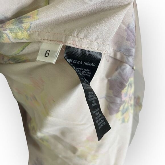 Needle & Thread Sequin Mini Dress with Sheer Sleeves in Dusty Mauve Pink Floral - Picture 13 of 15